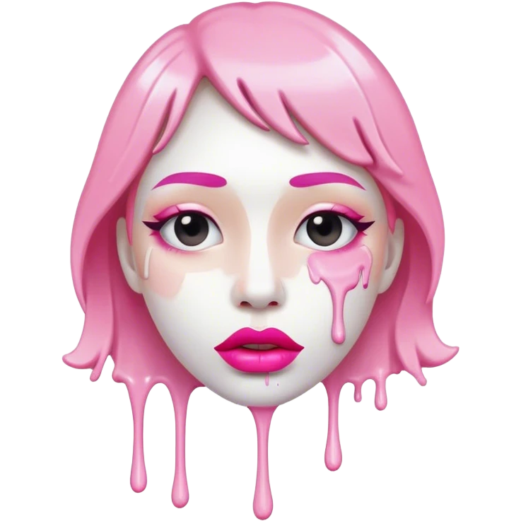 Only white paint dripping off Floating pink lip emoji