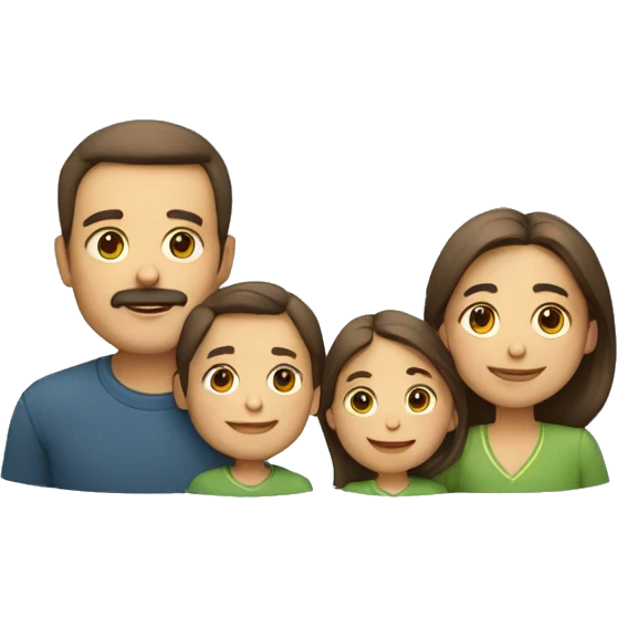 un padre y dos hijos, un hijo mayor que el otro. emoji