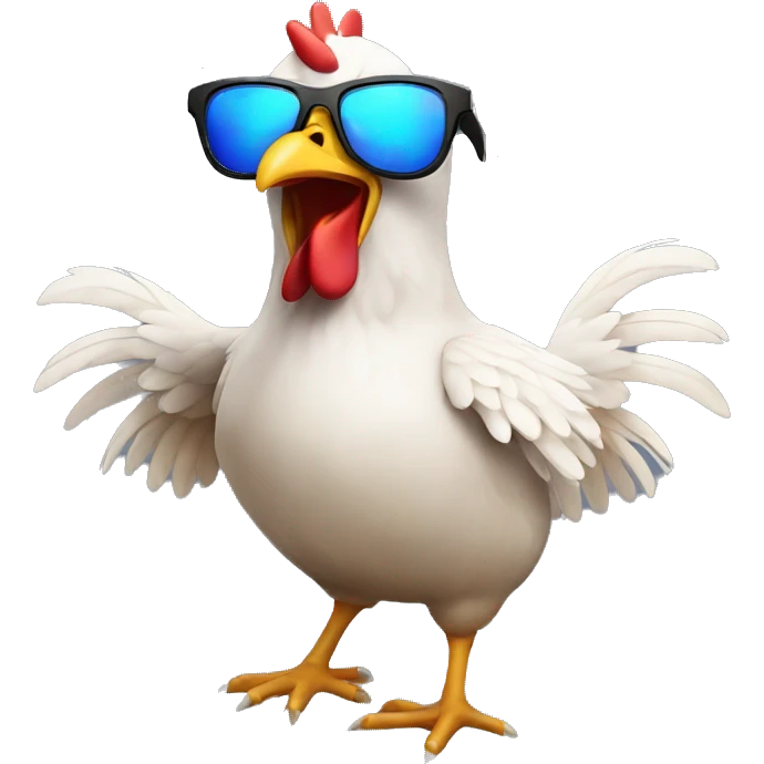 chicken with sunglasses dancing rave lights emoji