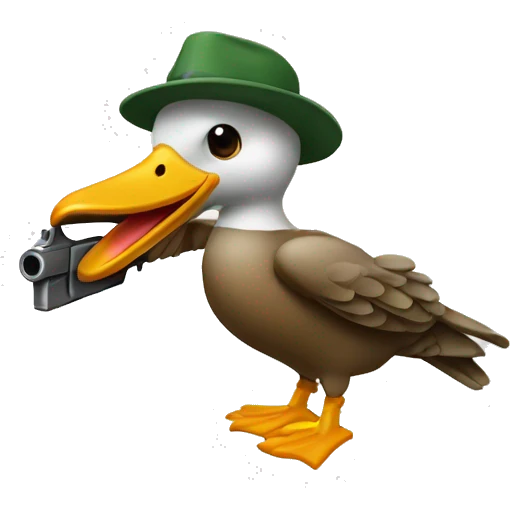 pato con una pistola en mano emoji
