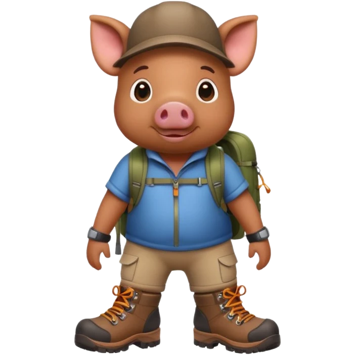 cochon avec des chaussures de marche emoji