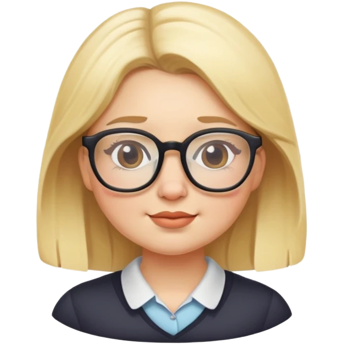 Блондинка в очках с пухленькими щечками  emoji