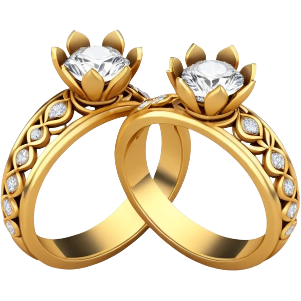 two ndian engagements rings next to each other emoji