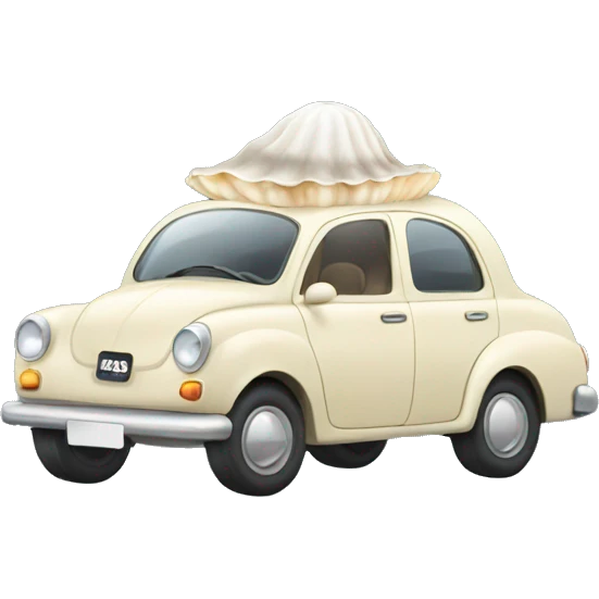 car wearing oyster emoji