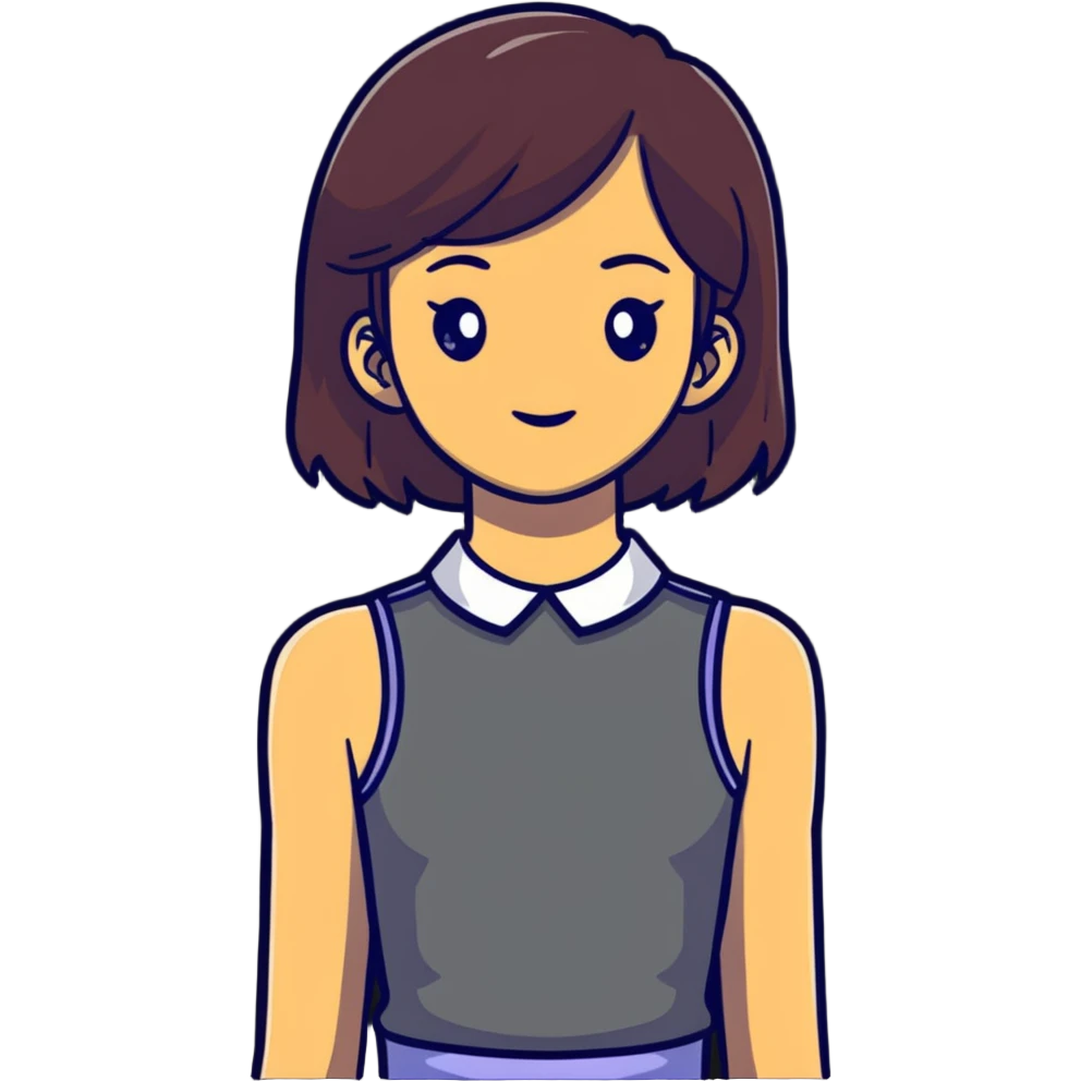 red sleeveless top with a darker collar on a girl emoji