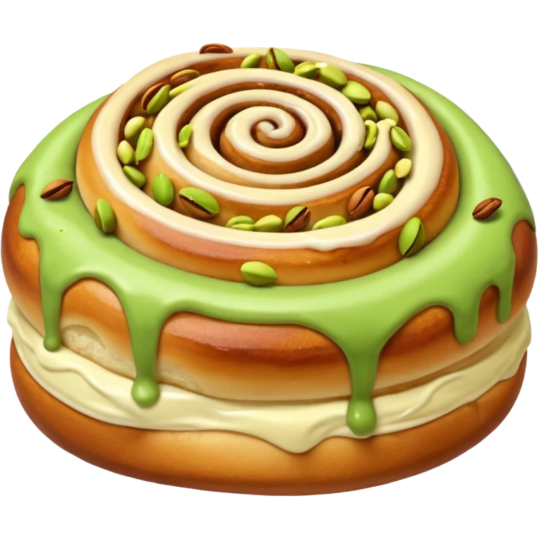 Cinnamon Roll with pistachio cream on top  emoji