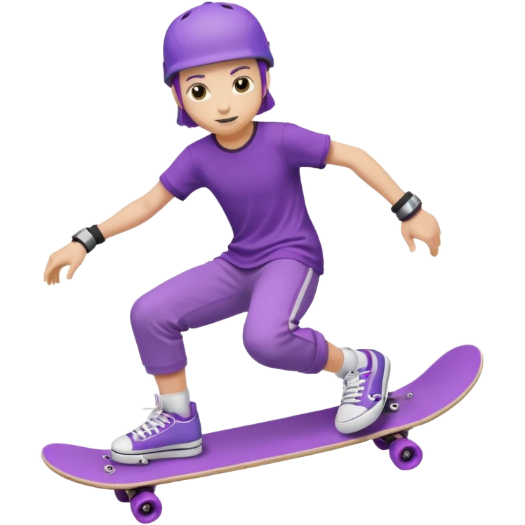 skater with skateboard and purple helmet emoji