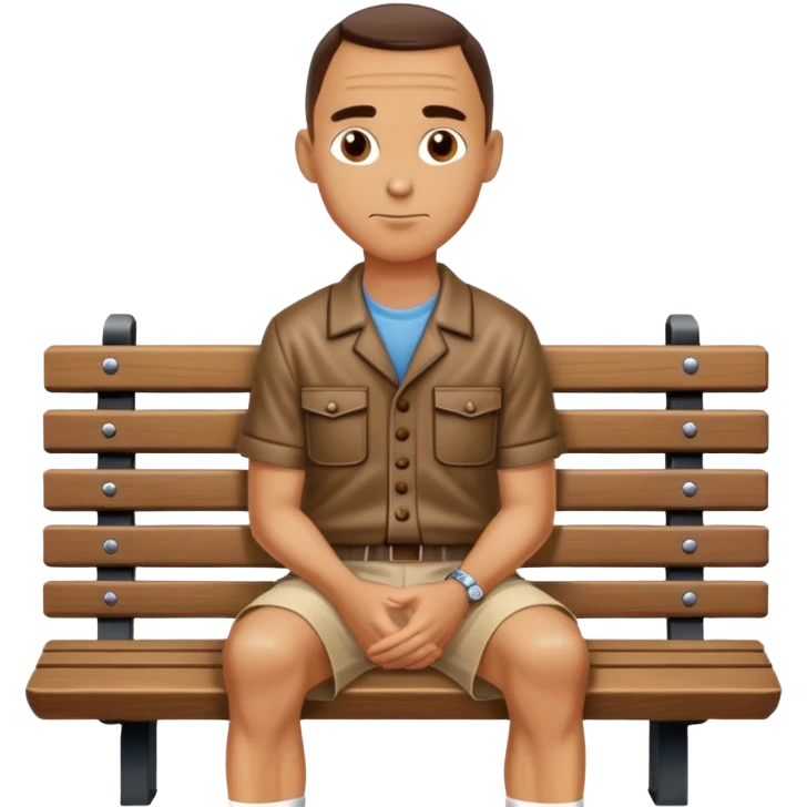 Forrest Gump sitting on bench emoji