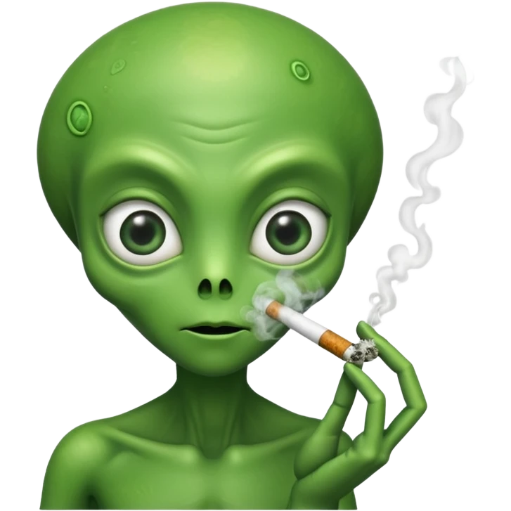 Marijuana smoking alien  emoji