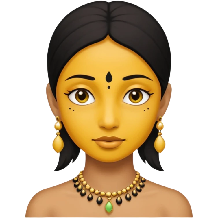 Yellow face with black bindi emoji