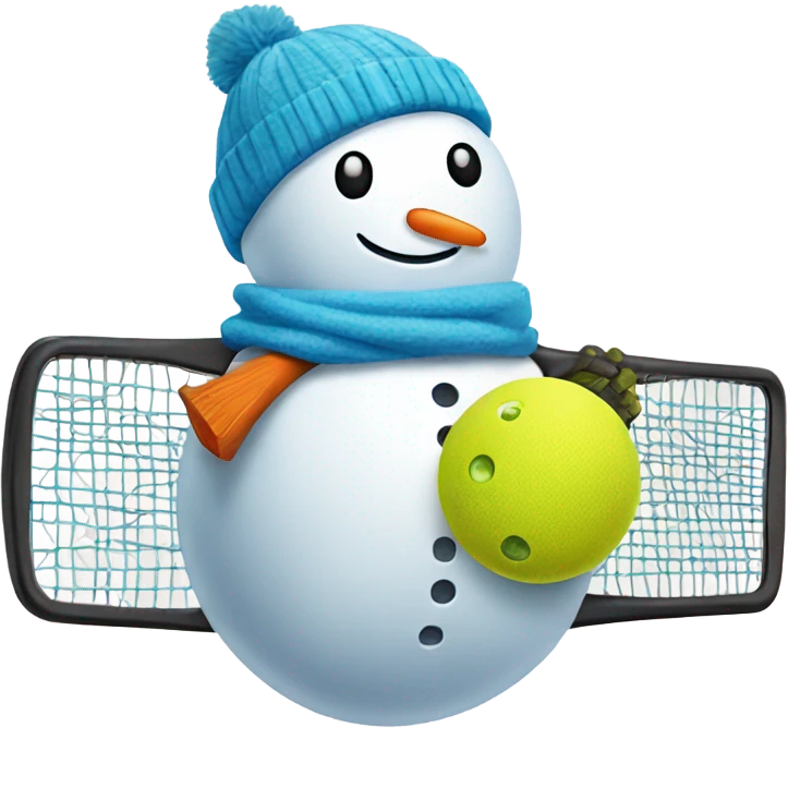 Snowman playing pickleball emoji