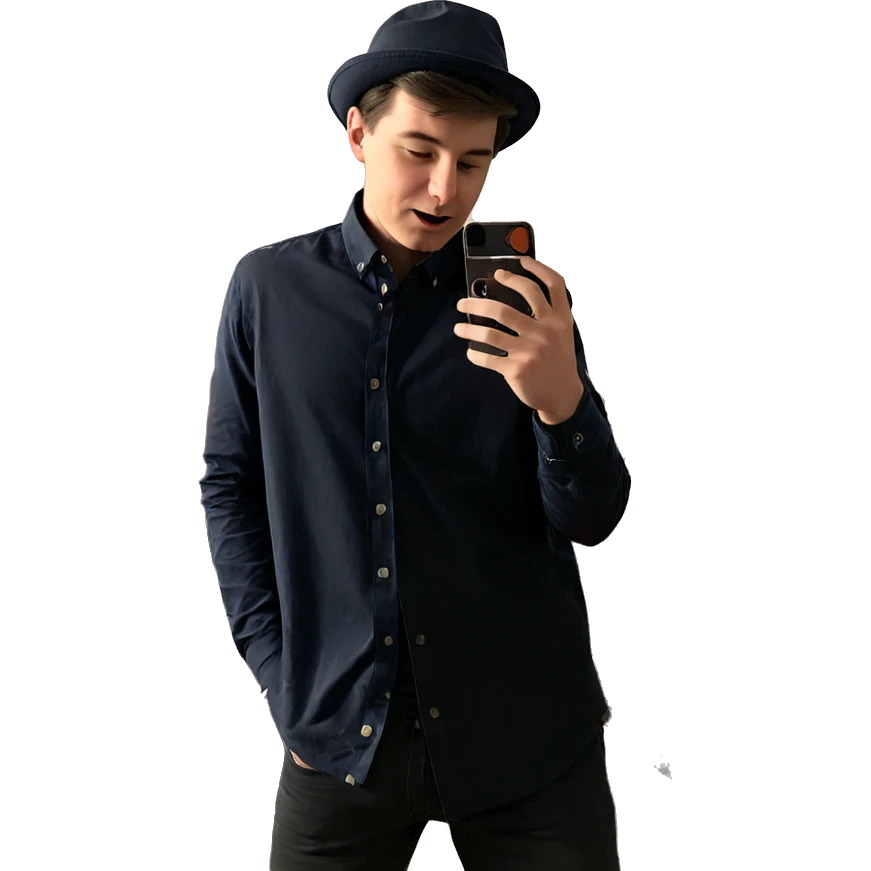 casual indoor phone pose emoji