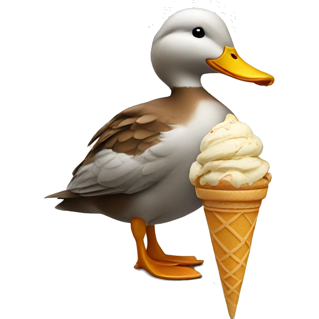 duck with ice cream emoji