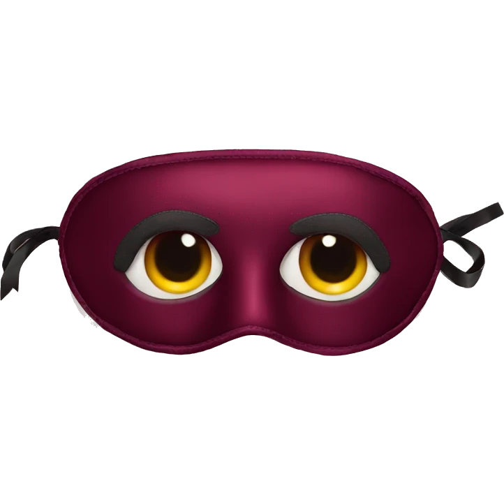 Bordeaux red silk eye mask emoji