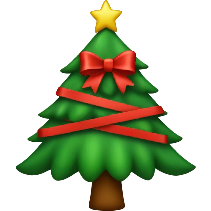 Christmas tree with a red bow on top emoji
