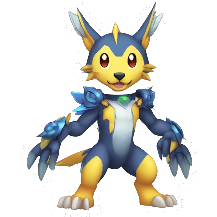 cute kawaii cool edgy shiny colorful Digimon-Fakemon-animal full body emoji