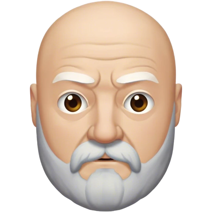 Rickard Karstark from game of thrones, thick white beard, bald head emoji