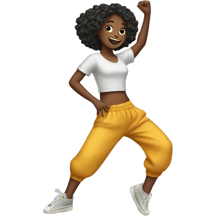 Dancing girl in oversize pants  emoji