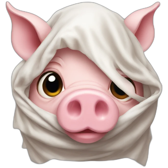 Veiled pig emoji