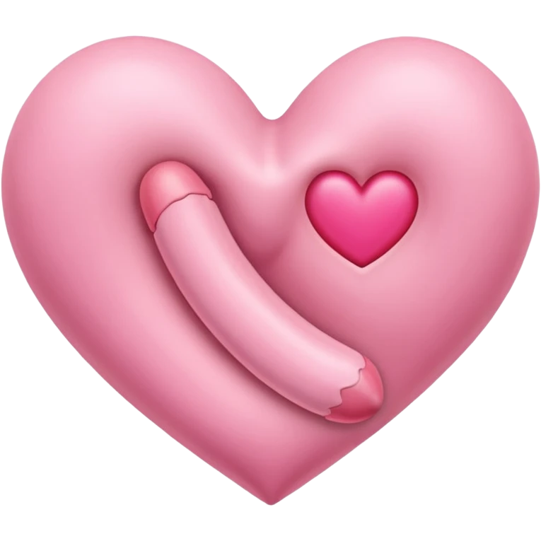 A penis in the shape of a heart emoji