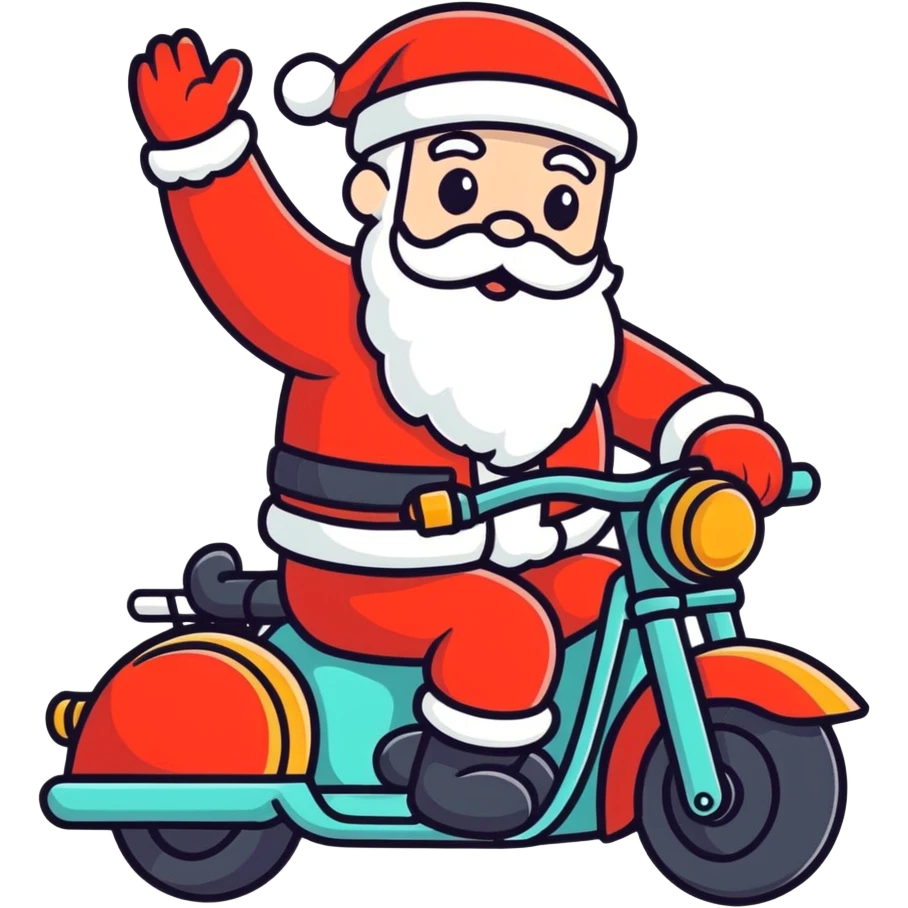 Santa riding a motorcycle emoji