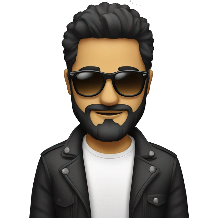 Dj con barba y gafas de ver emoji