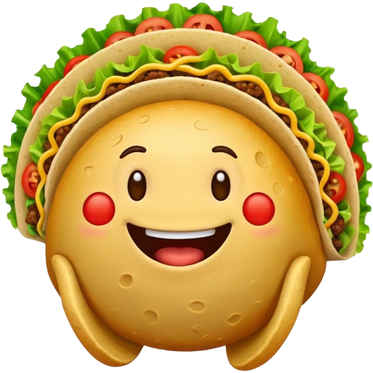 dancing taco with a big smile emoji