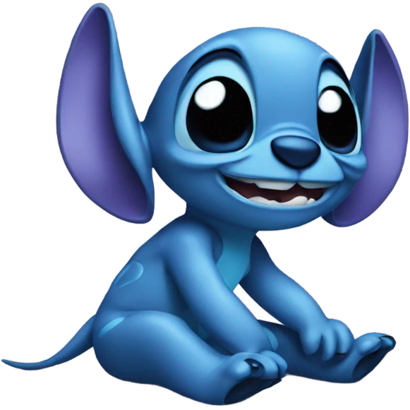 Stitch on a computer emoji