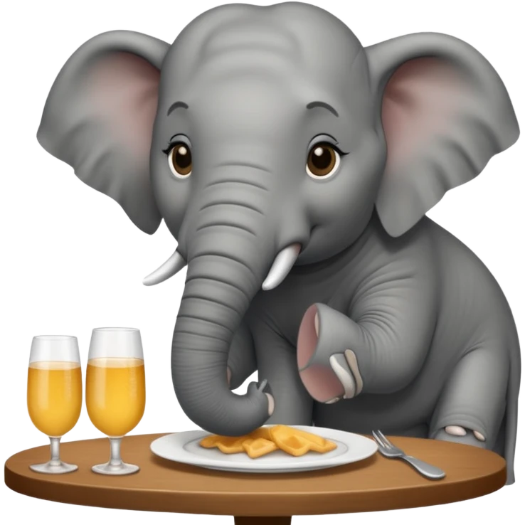elephant at a restaurant table emoji