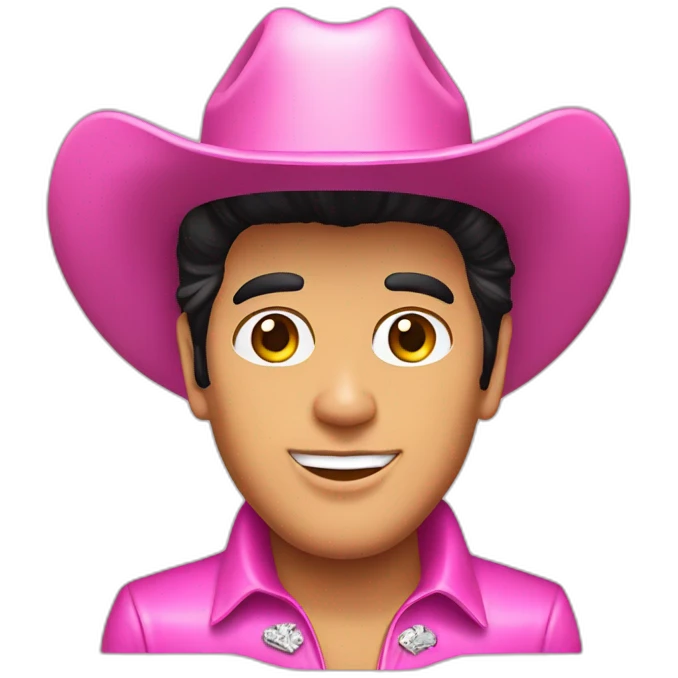 Elvis Presley with pink cowboy hat emoji