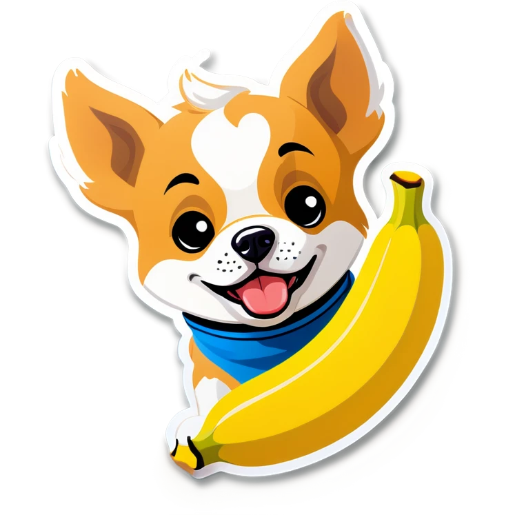 dog whit banana emoji