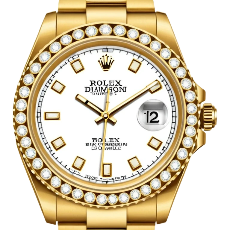 rolex z bransoleta wysadzana diamentami oraz z tarcza wysadzana diamentami emoji