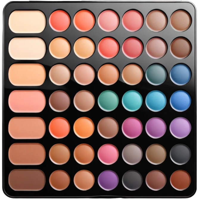 Makeup palette with colorful eyeshadows emoji
