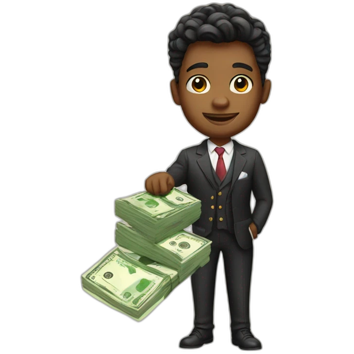 A rich kid with money  emoji