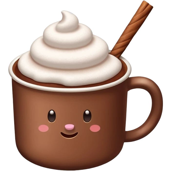 cup of hot cocoa with some marshmallow emoji