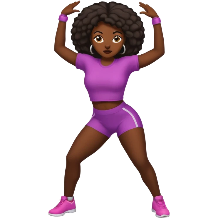 black baddie twerking, bold attitude emoji
