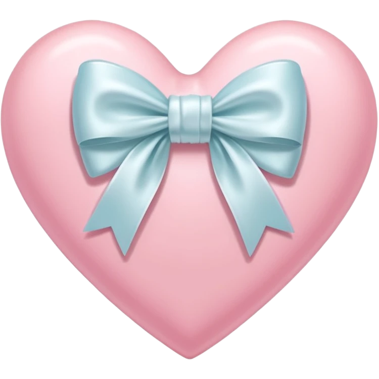 pastel pink heart with white bow emoji