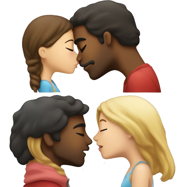 Guy kissing girl emoji