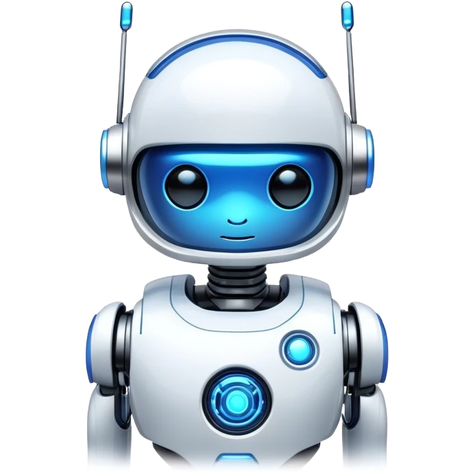 futuristic AI robot with glowing elements emoji
