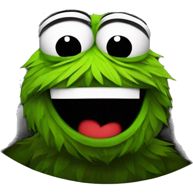 oscar the grouch inside metal trash can emoji
