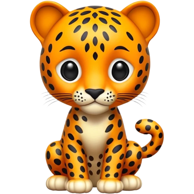 Isolated, detaile illustration of the most incredibly adorable leopard 
figurine imaginable, toy style. emoji