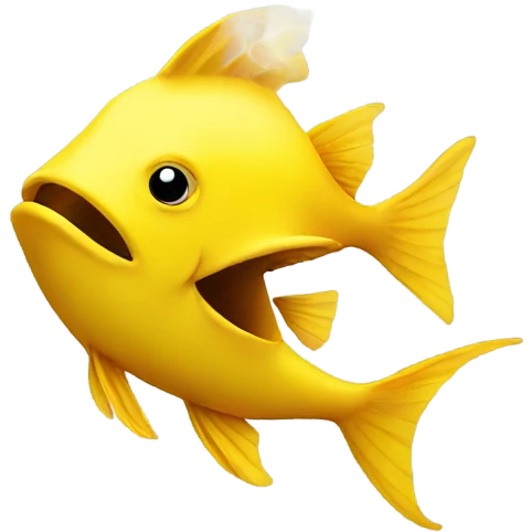 Yellow fish smoking  emoji
