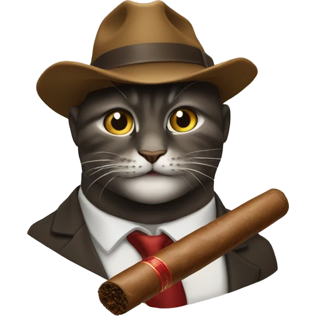 En kat der ryger en cigar emoji