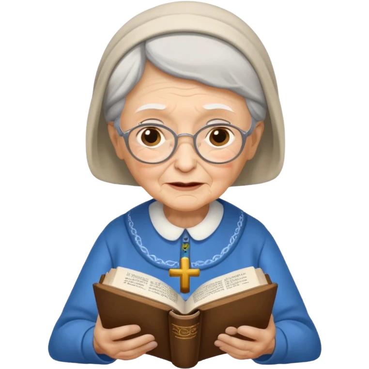 A old lady reading the Bible  emoji