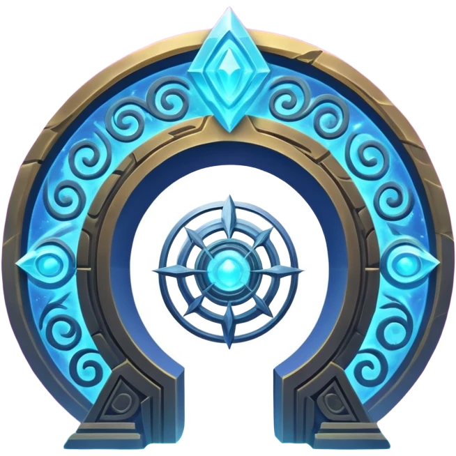universe gate object icon, gigantic cosmic portal doorway, swirling galaxy energy inside, glowing starry aura, mystical space runes, fantasy sci-fi style, 3D cartoon, mobile game icon style, centered, clean background, no text, no watermark emoji