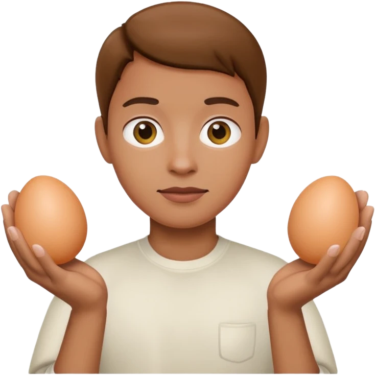 A face holding two eggs emoji
