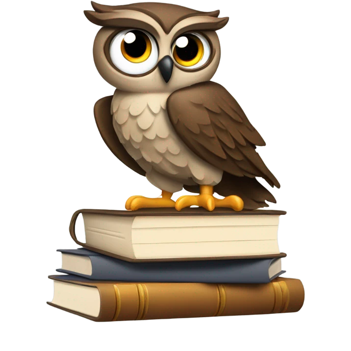 Owl studying emoji