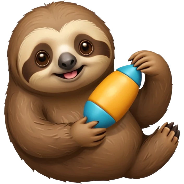 sloth with toy emoji