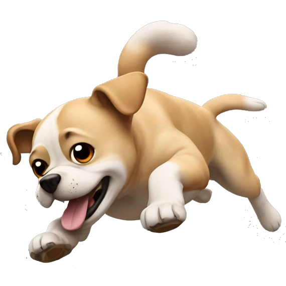 Dog doing a backflip in the 4 dimension emoji