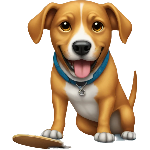 Dog in a skateboard  emoji
